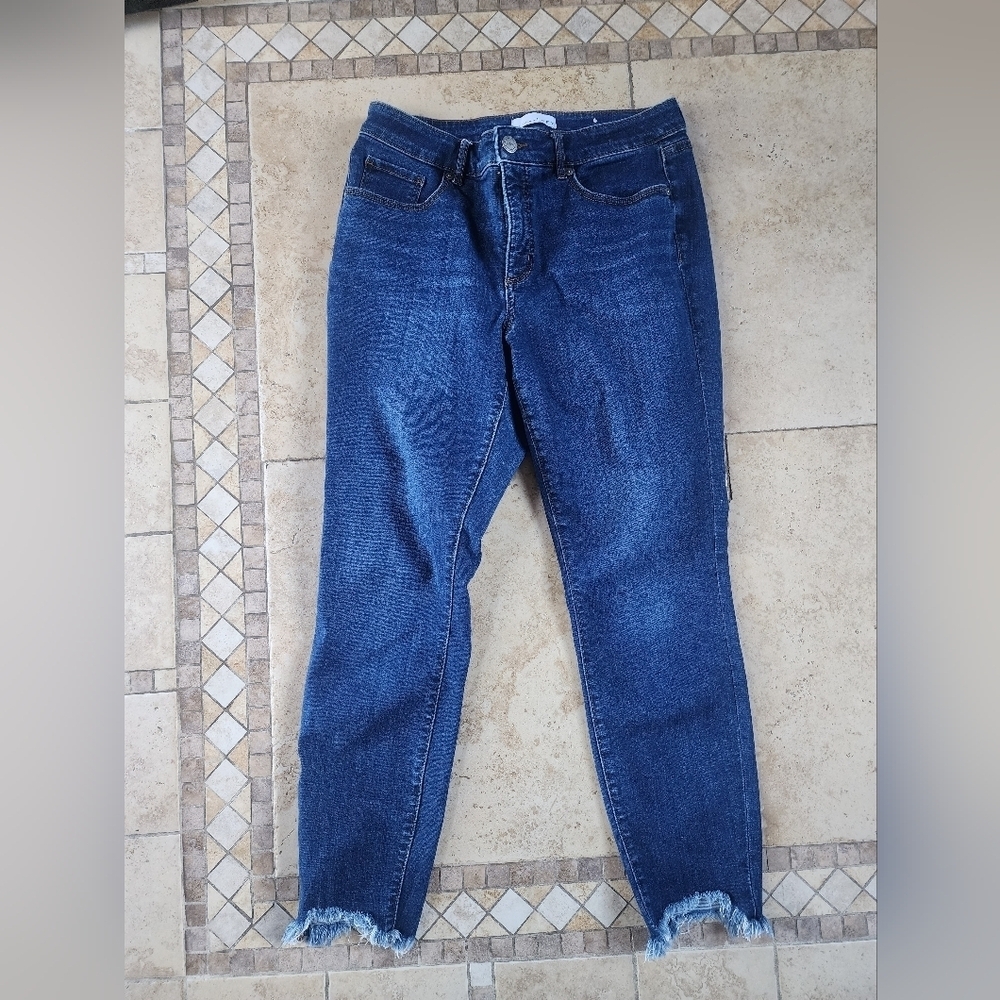 LOFT Dark Blue Curvy Skinny Jeans